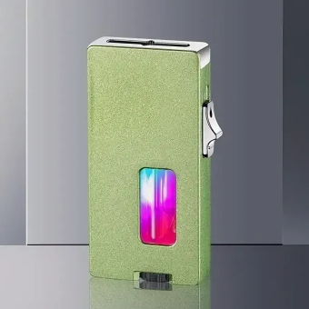 Зажигалка газовая с окном заполнения газа, по взмаху, кнопка сбоку