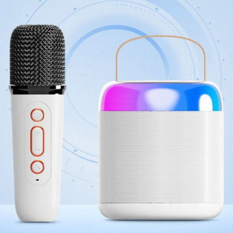Караоке колонка Bluetooth с микрофоном Белая