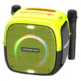 Портативная колонка Hopestar Powerful Party one 80W с двумя микрофонами Желтая