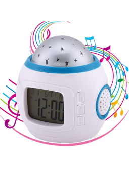 Часы будильник музыкальные с проектором звездного неба