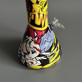 Бонг 30 см стеклянный расписной