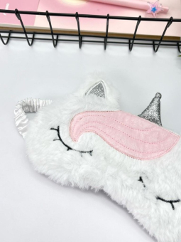 Маска для сна "Unicorn pink bangs", white