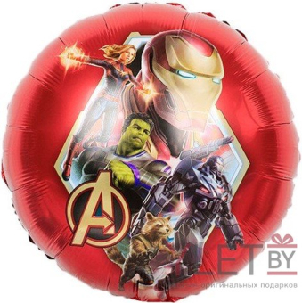 Шар (18"/46 см) Круг, Герои Марвел, Мстители, Красный