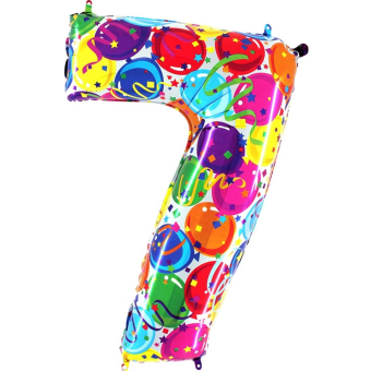 Шар (40"/102 см) Цифра, 7, Воздушные шары