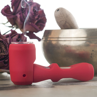 Курительный девайс трубка в силиконе Красный