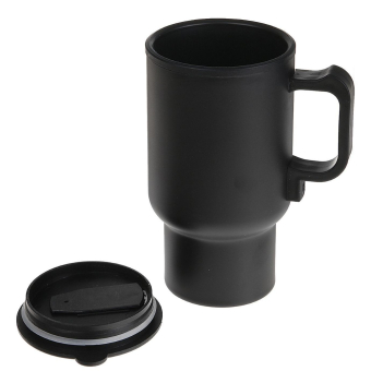 Кружка автомобильная в прикуриватель черная пластик