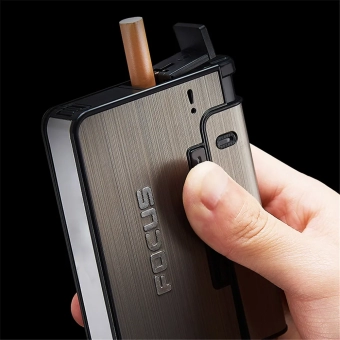 Портсигар + зажигалка Focus (черный)