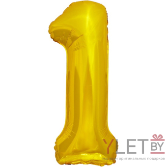 Шар (34''/86 см) Цифра, 1, Золото