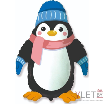 Шар (39''/99 см) Фигура, Пингвин в шапочке