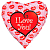 Шар (18''/46 см) Сердце, Я люблю тебя. Поцелуи, Розовый