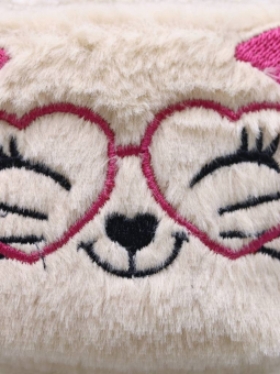 Блокнот плюшевый «Heart Glasses pink», cat (13*10 см)