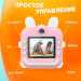 Фотоаппарат мгновенной печати, фотопринтер Зайчик, Розовый