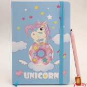 Блокнот (А5) "Unicorn on the cloud", blue (14.5*21)
