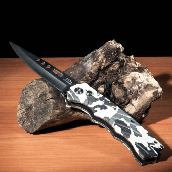 Нож складной Stainless Камуфляж серый