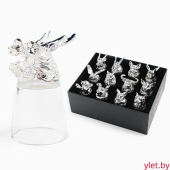 Подарочный набор рюмок-перевертышей "Элит", 12 шт., рюмка 30 мл, серебристый