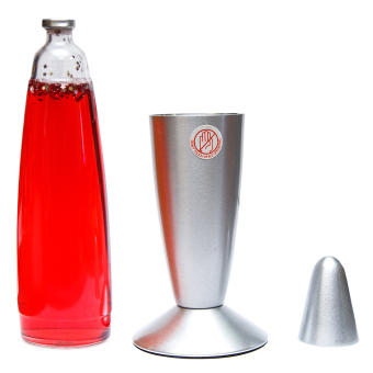 Лава лампа с блестками в сером корпусе 42 см Красная