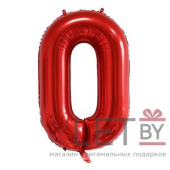Шар (55х88 см) Цифра, 0, Красный