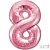 Шар (40''/102 см) Цифра, 8 Slim, Розовый фламинго