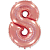 Шар (40''/102 см) Цифра, 8, Розовое Золото