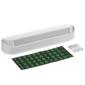Табличка для номера телефона Cartage с крышкой, люминесцентные цифры, Белая