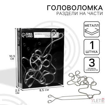 Головоломка металлическая «Раздели на части» №49