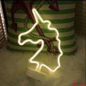 Светильник неоновый Голова единорога окантовка С ДЕФЕКТОМ