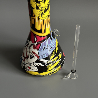 Бонг 30 см стеклянный расписной