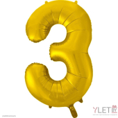 Шар (34''/86 см) Цифра, 3, Золото