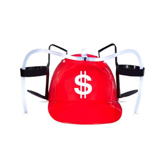 Каска красная "$" Доллар