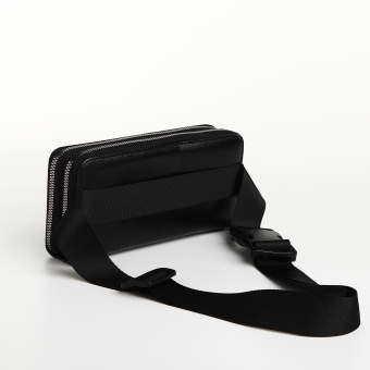 Портмоне-клатч мужской "Премиум" на молнии, цвет чёрный