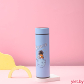 Термос с датчиком температуры «Happy friends, space», blue (500 ml)