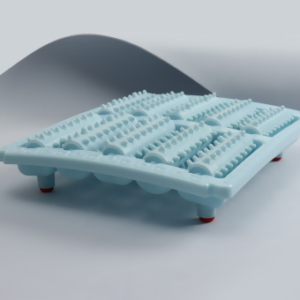 Массажёр «Барабаны», 5 рядов, цвет голубой