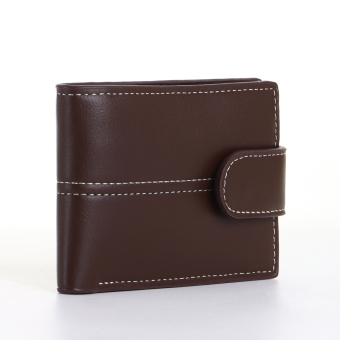 Портмоне мужское "Стиль" на кнопке, цвет коричневый