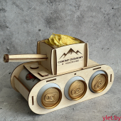 Мини-бар для пива Танк светлый без крышки "Самому сильному и надежному" (3)