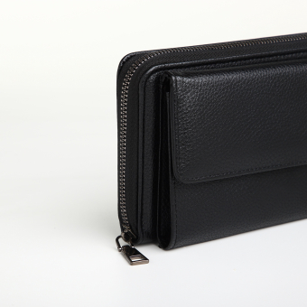 Портмоне-клатч мужской "Гранд" на молнии, цвет чёрный