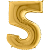Шар (40''/102 см) Цифра, 5, Золото