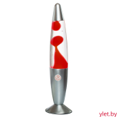 Лава лампа с воском в сером корпусе 35 см Красная С ДЕФЕКТОМ