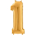Шар (40''/102 см) Цифра, 1, Золото