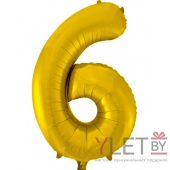 Шар (34''/86 см) Цифра, 6, Золото