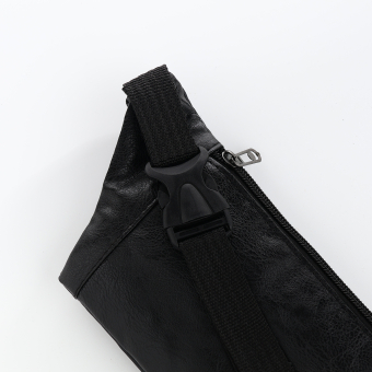 Сумка поясная "Optima" на молнии, 30*1,5*10 см, 2 наружных кармана, черный