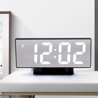 Часы зеркальные в розетку DS 3618L Led mirror (белые цифры)