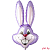 Шар (35''/89 см) Фигура Заяц Сиреневый