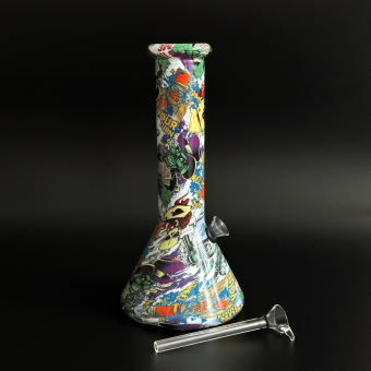 Бонг 25 см стеклянный Расписной Казино GLA-023-2