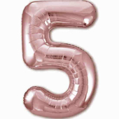 Шар (40''/102 см) Цифра, 5, Розовое Золото