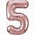Шар (40''/102 см) Цифра, 5, Розовое Золото