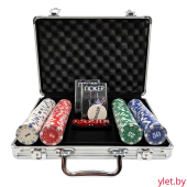 Набор покерный 200 фишек с номиналом в кейсе
