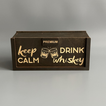 Набор для виски Premium “  keep calm drink whiskey ” (2 стакана + 6 камней + 2 подставки )