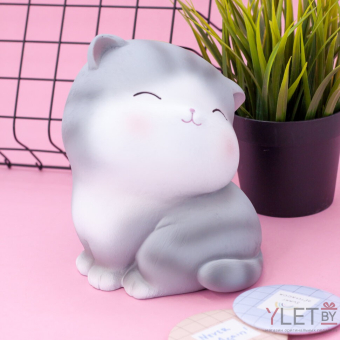 Копилка "Gray cat", turned around (19,5 см), пластик