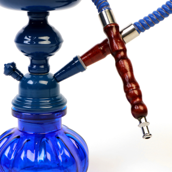 Кальян в сборе для курения комплект "Тунч", 25 см, 1 трубка , синий