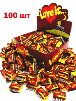 Жвачка "Love is". Вишня с лимоном, 100 шт